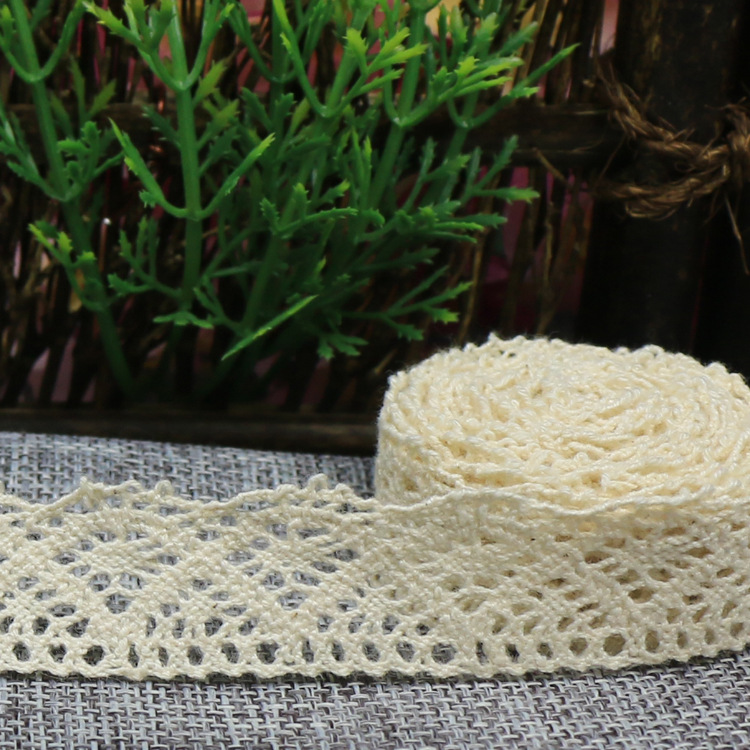 单波浪牙边 2.1cm棉线蕾丝花边辅料 DIY发饰桌布枕头家纺材料