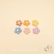 韩版布艺棉纹五瓣花 手工可爱小花儿童女孩饰品配件发夹服装辅料