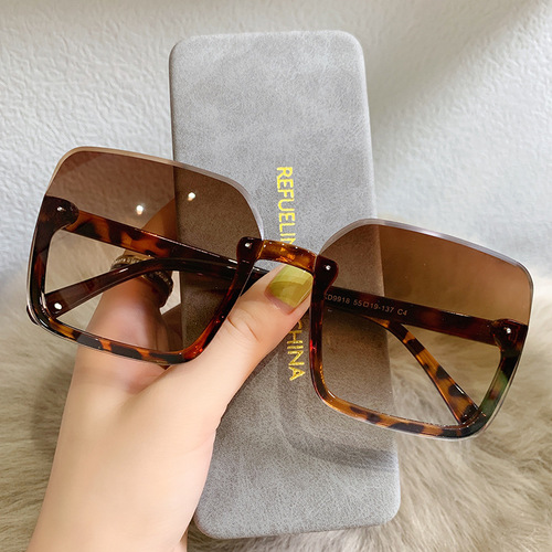 Stylish Korean Version  New Fashion Sunglasses, Personality Influencer Comfortable Slimming Aviator Sunglasses Trendy Sunglasses