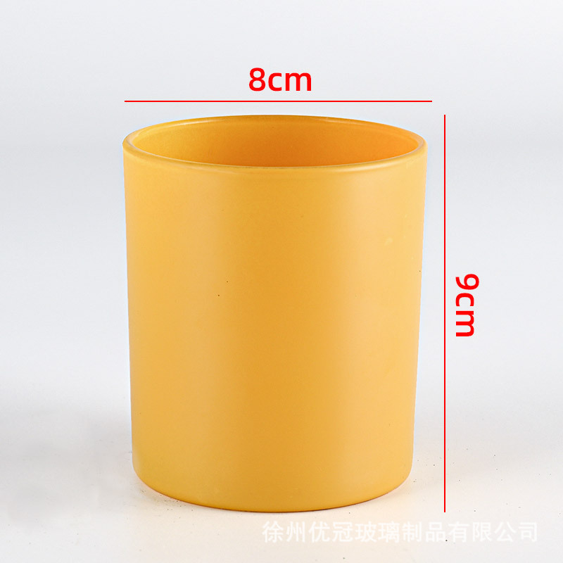 Portavelas de Vidrio Colorido, Frasco Vacío, para Hacer Velas Aromáticas Caseras, Recipiente para Cera de Vela, Portavelas Redondo para Dormitorio, Caja de Regalo