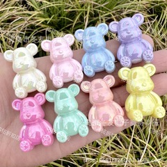 アクリルメッキ両面暴力クマ垂直穴ビーズ DIY 自家製携帯電話ロープ車のキーホルダージュエリーアクセサリー