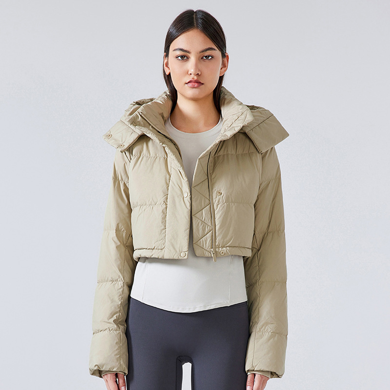 Damas de invierno pan corto chaqueta de plumón desmontable chaqueta con capuz pequeña chaqueta caliente ligera a prueba de viento