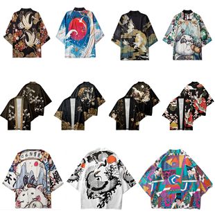 2025 Two-Dimensional Peripheral Japanese-Style Kimono Men's and Women's Cloak Outwear Pajamas Cardigan Summer Cross-Border Supply National Trend