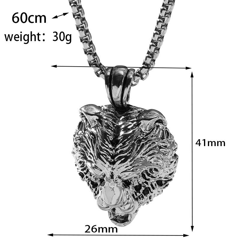 European and American Domineering Retro Leopard Bear Rhinoceros Pendant Hip Hop Punk Fashion Menu002