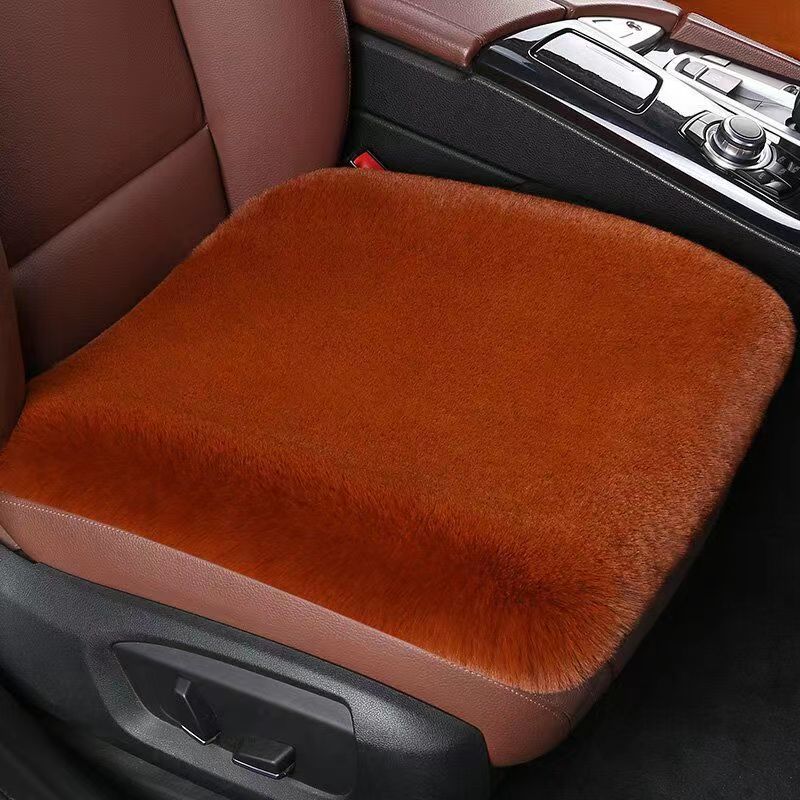 Winter Car Seat Cushion Imitation Rabbit Plush Small Three-Piece Warm and Thickeneded Backless Single Piece Single Cushion Square Cushion Universal Seat Cushion
