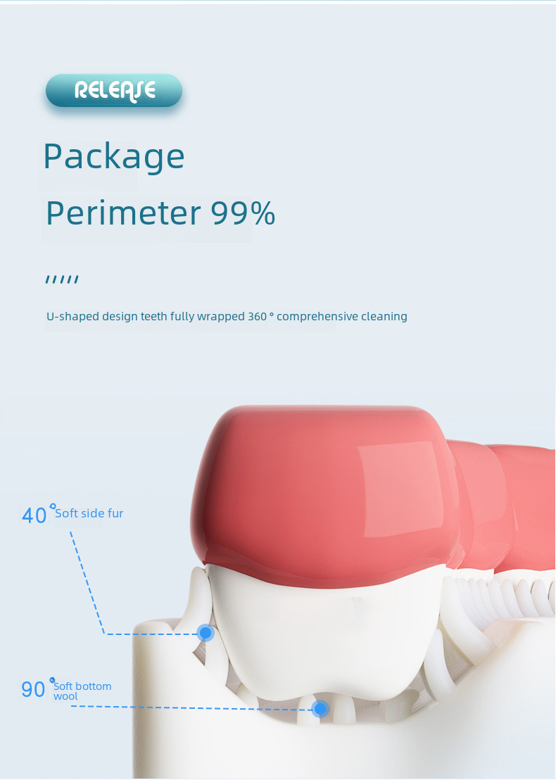 Children's U-shaped Toothbrush U-shaped Infant Baby 2-6-12 Years Old Children Soft Hair Silicone Mouth Contains Clean Brushing Artifact