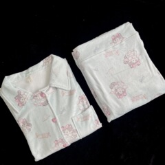 【天使蓝猫】双面海岛绒秋冬睡衣女柔软舒适薄绒卡通可爱家居服