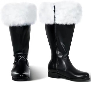 Amazon Independent Station Cross-border Foreign Trade New Christmas Old Man Boots White Plush Halloween