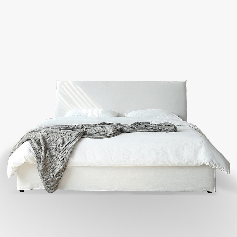 Cloud Valley Linen Upholstered Bed, Fully Washable, Nordic Cream Style, Modern Simple Master Bedroom Double 1.8m Wedding Bed