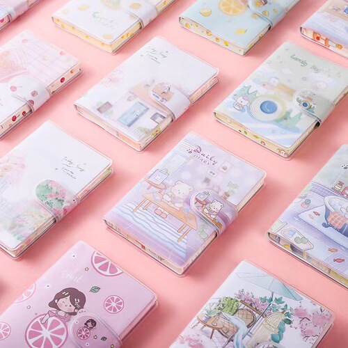Portable pocket mini A7 small notebook with detachable Velcro cover, notebook for girls, mini memo book