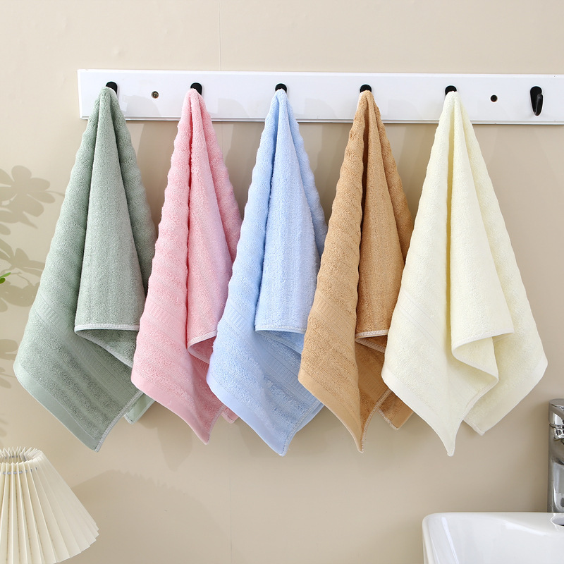 New Plain Bamboo Fiber Towel Adult Household Toilet Wipe Hand Wipe Face High and Low Hair Towel Soft and Color-Free