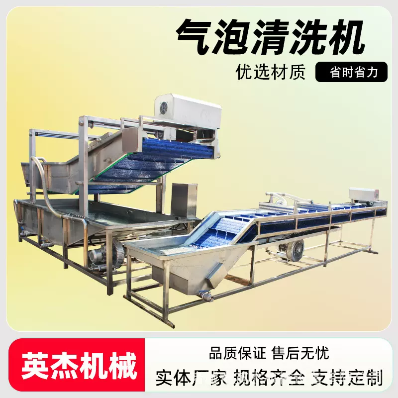 全自动果蔬气泡清洗机 商用高压喷淋洗菜机 海鲜气泡清洗设备
