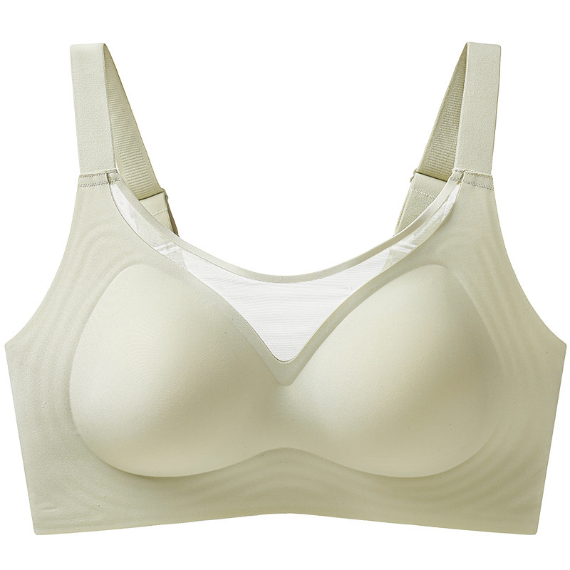薄型、大きな胸、小さなチューブトップ、露出防止下着、女性用固定カッププッシュアップたるみ防止ワイドサイドブラ|undefined