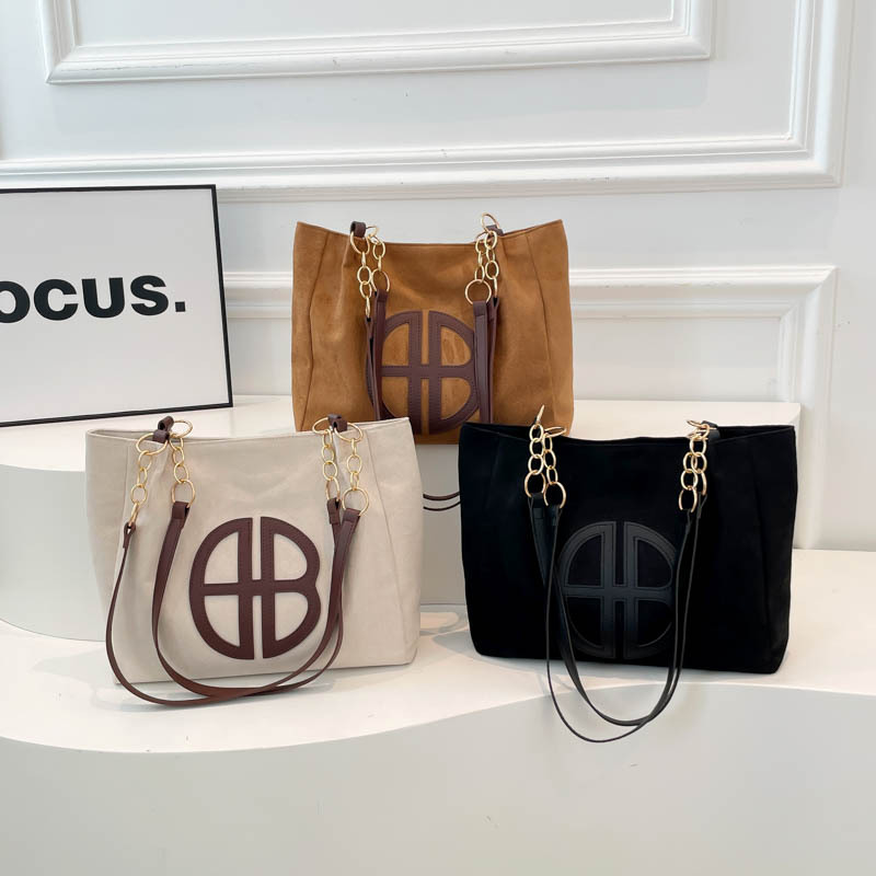Gran capacidad retro 2025 nuevo estilo ocio simple de piel de ciervo viaje de moda ocio de hombro bolsa de mano para mujeres