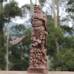 ベトナムの実木の彫刻沈香木の彫刻関公の家の置物の木彫りの武木の彫刻の工芸品関羽