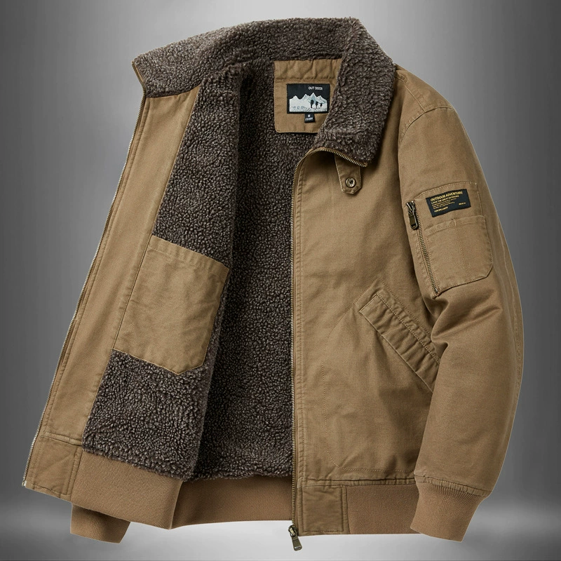 Winter velvet keep warm men's cotton down jacket, oversize