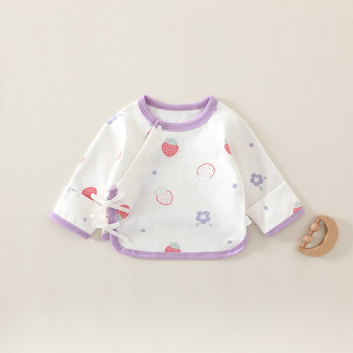 Ropa de media espalda recién nacido Four Seasons Algodón puro sin hueso bebé camisa de media manga bebé monje ropa Pijamas