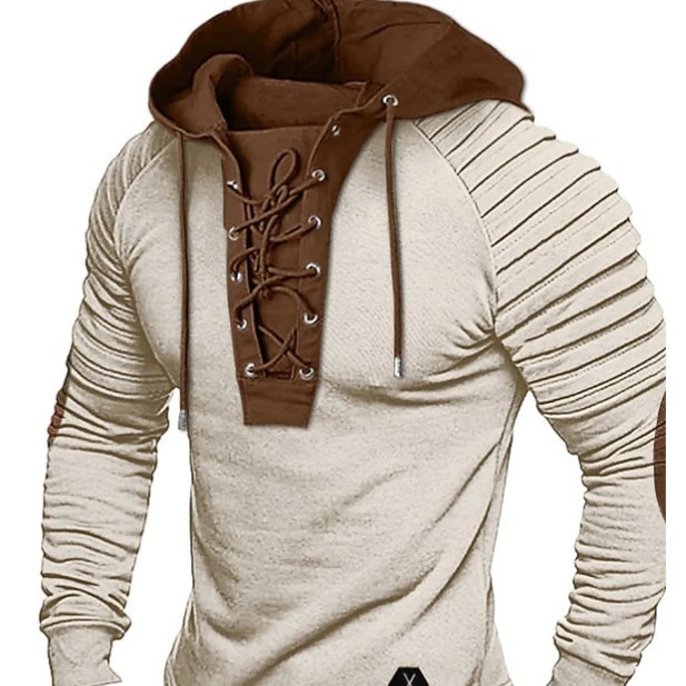 2024 Men's Spring and Autumn Hoodie Solid Color Lace-Up Hooded Sports Streetwear Bronzing Sweatshirts Green