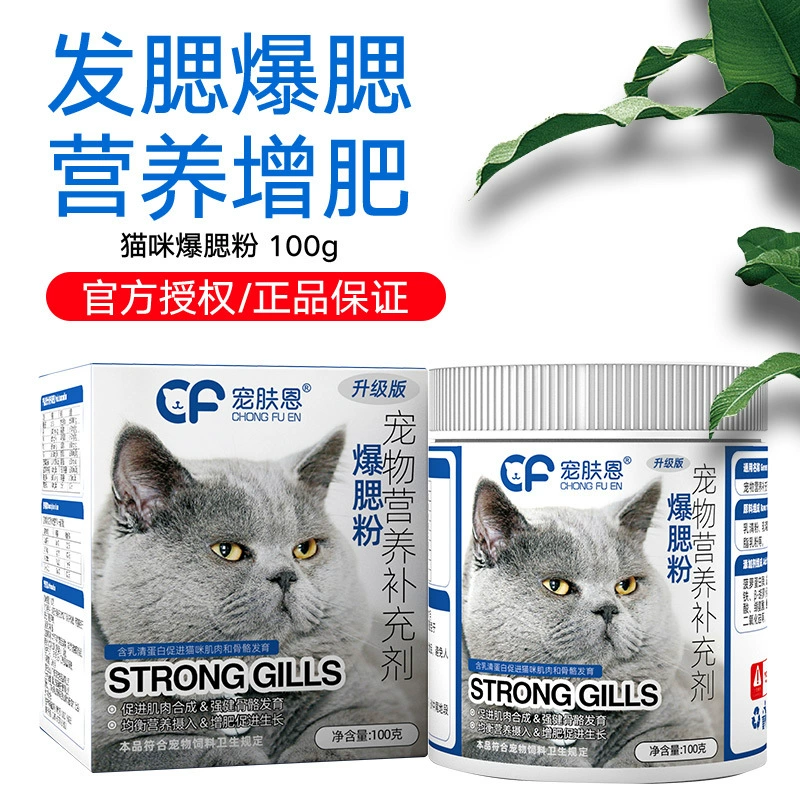 Порошок для откорма щек кошек, синий кот Американская короткошерстная британская короткошерстная кошка Гарфилд с круглым лицом, откорм для больших щек, питательный продукт, порошок для откорма волос.