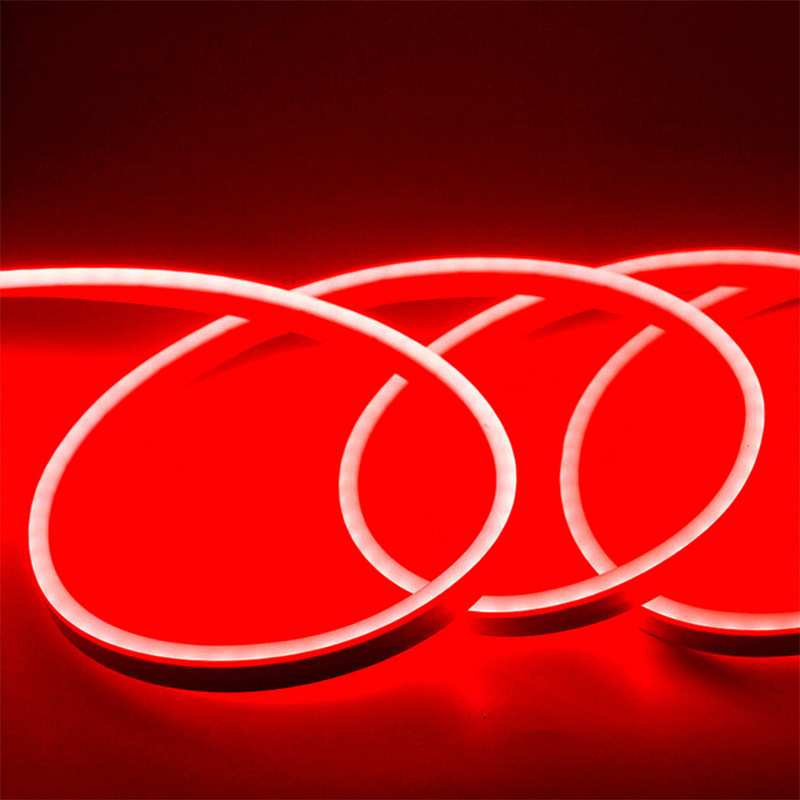 Tira de Luz de Neón Flexible de 12 mm, 12 V/24 V, Material de Silicona, Pegamento de PU, IP67, Iluminación Publicitaria, Letras Luminosas