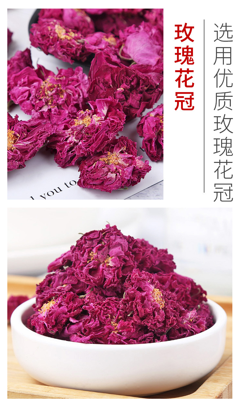 Rose Buds & Petals (Rosa spp.) — Pingyin, Golden-Edged, French Pink & Crimson Rose Herbal Tea quality and texture