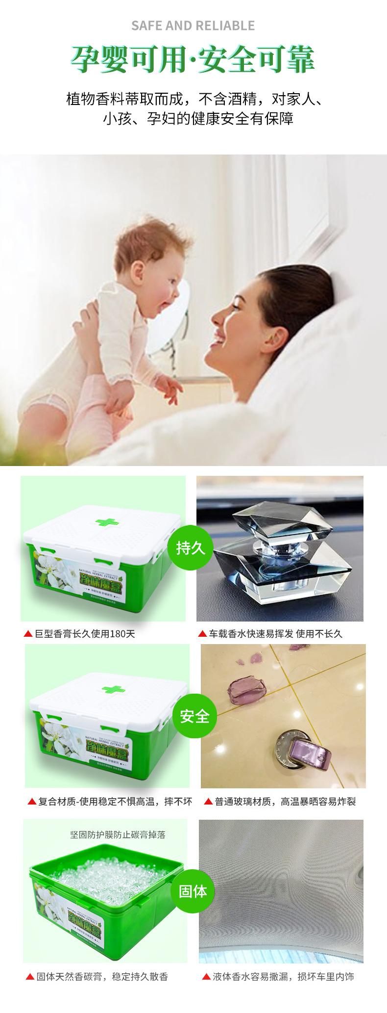 Car perfume solid balm car odor removal air freshener indoor formaldehyde removal aromatherapy decoration deodorant Magic Box