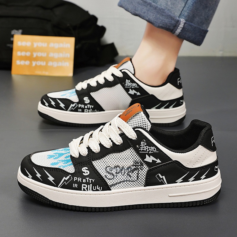 Atmungsaktive Mesh-Markenschuhe für Herren im Sommer, hochwertige und vielseitige Freizeitschuhe für Jugendsportarten, die die Körpergröße erhöhen, weiße Trendschuhe_voghion.com