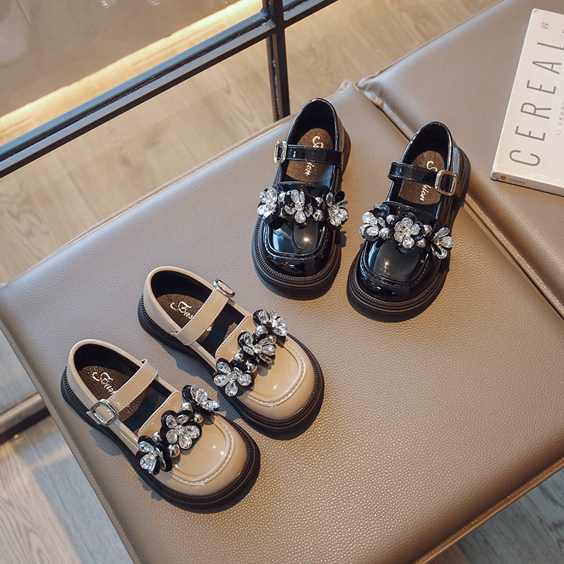 Туфли для девочек Принцесса Маленькие кожаные туфли 2024 Весна и Осень Новые туфли для девочек Lefu