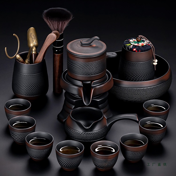 紫陶茶具套装轻奢高档自动功夫紫砂茶壶家用懒人泡茶神器2025新款