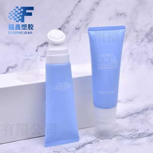Factory direct supply 100ml brush head hose facial cleanser wrapping material tube silicone facial cleanser plastic brush head hose