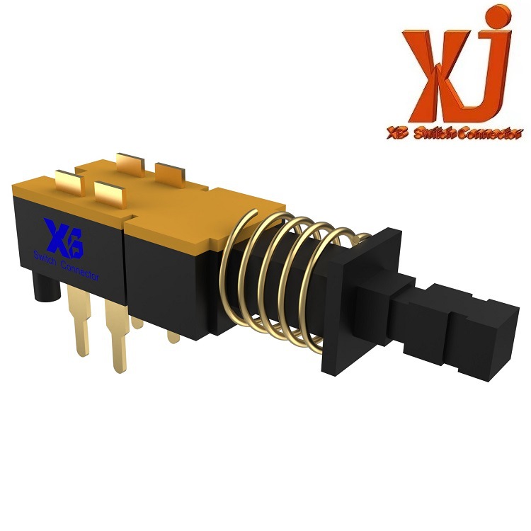 直供直键开关双排 复位开关2P2T 自锁开关四脚侧按 推动按键开关