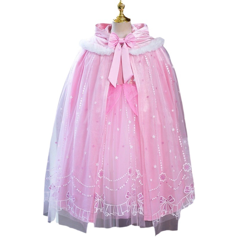 New Girls Elsa Shawl Children's Ice and Snow Warm Vest Halloween Little Girl Performance Cloak