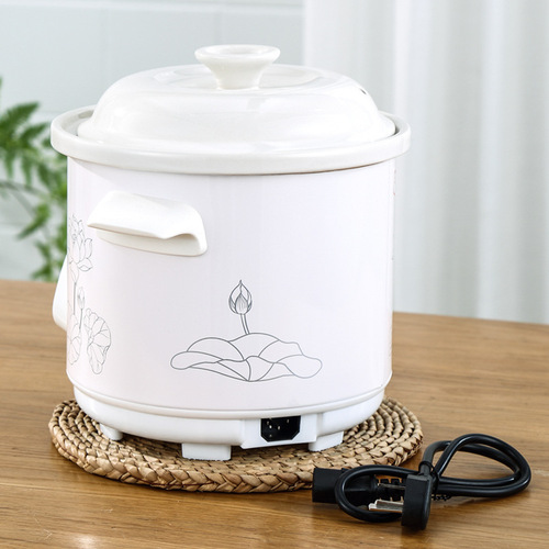 White Porcelain Electric Stewpot Ceramic Electric Soup Pot Cooking Pot Household Electric Sand Pot Porridge Pot Bird's Nest Stew Pot Cooking Pot Direct Supply