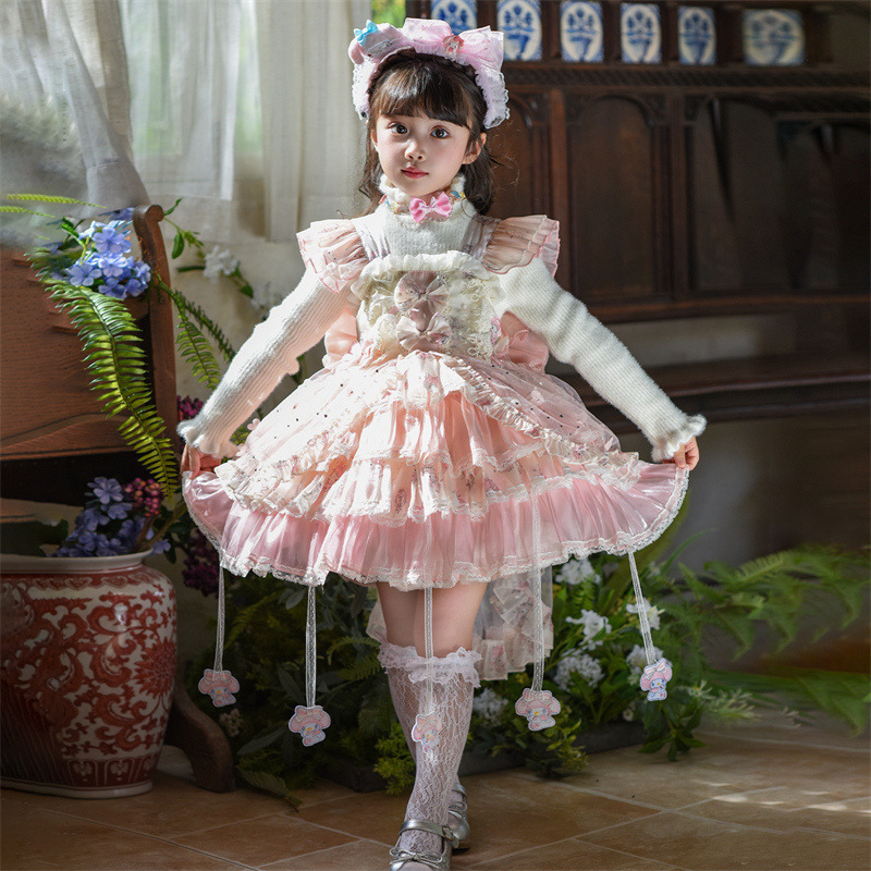 女童连衣裙秋装2025新款儿童美乐蒂洛丽塔公主裙女孩礼服蓬蓬裙子|undefined