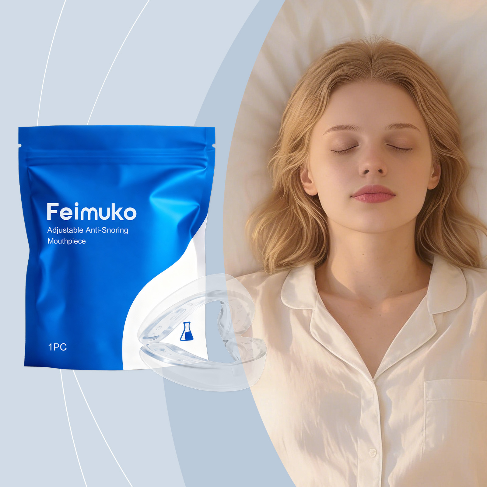 Feimuko Sleep Braces for Home and Travel, Providing a Quiet and Peaceful Sleep, Comfortable and Smooth Wearing Experience, and a Better Night's Rest
