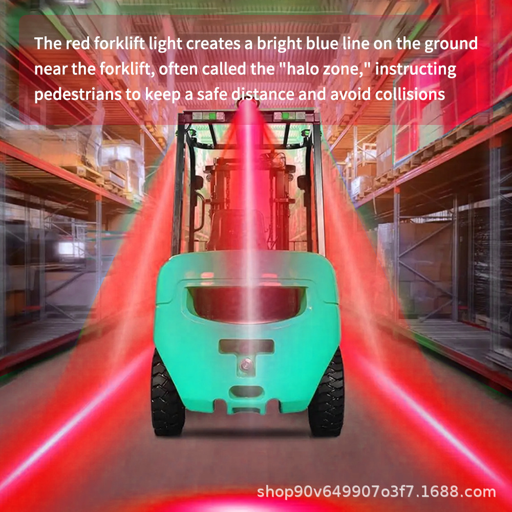 Upgraded Integrated Forklift Red and Blue Light Warning Lamp 12-80V High-Brightness Linear Area Safety Light Limiting Light