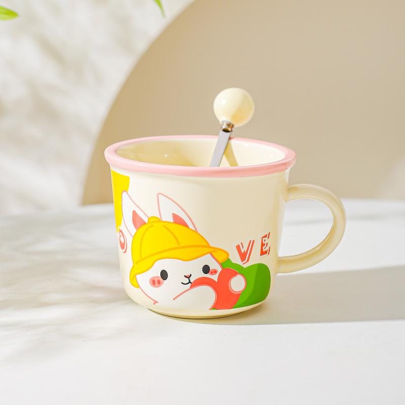 Diseño de nicho de oficina taza de agua, taza de dibujos animados, taza de marcas de animales, taza de desayuno de leche para parejas