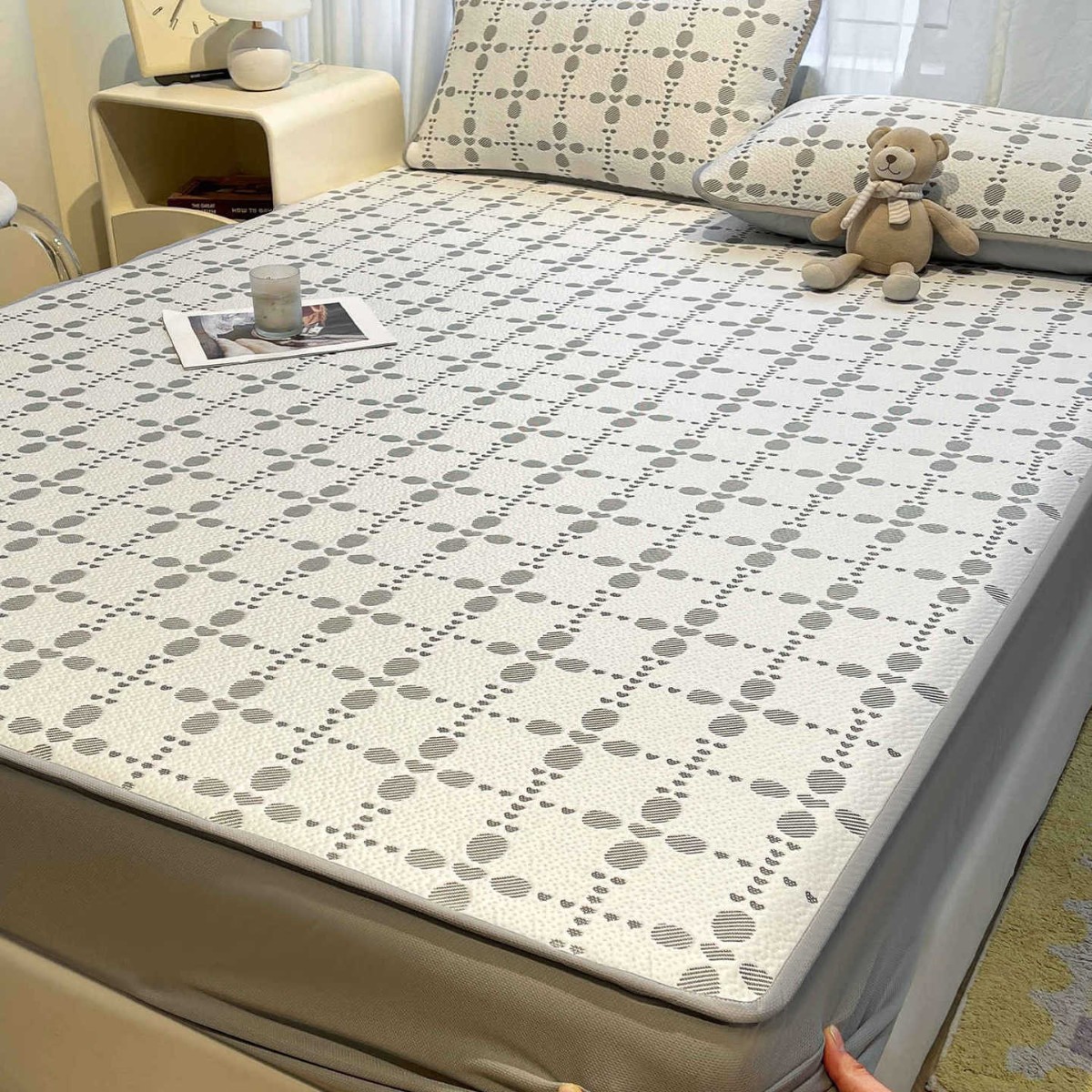 Sábanas de seda de hielo de verano, una pieza, estera suave de doble uso de doble cara 2025 nuevo dormitorio, estera individual, estera de tres piezas