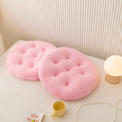 Round sherpa chair cushion super soft ground butt Japanese futon bedroom bay window tatami stool cushion thickened
