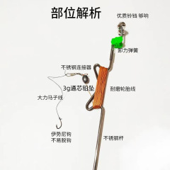 Stainless steel automatic fishing hand line ground plug with spring integrated plug black fish turtle catfish yellow spine fishing plug