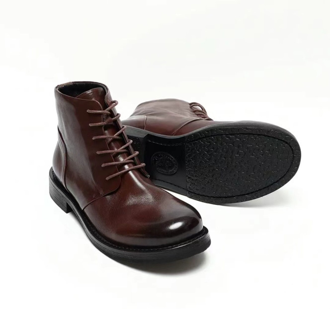 Autunno e inverno nuovi stivali da uomo scarpe derby suola in pelle moda scarpe da uomo stivaletti allacciati tendenza tutto_voghion.com