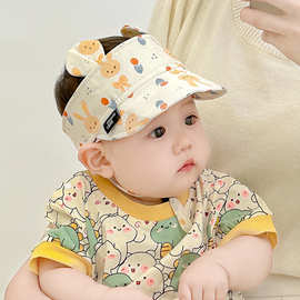 婴儿帽子夏季新款韩版遮阳男女宝宝空顶防晒可爱太阳超萌幼儿