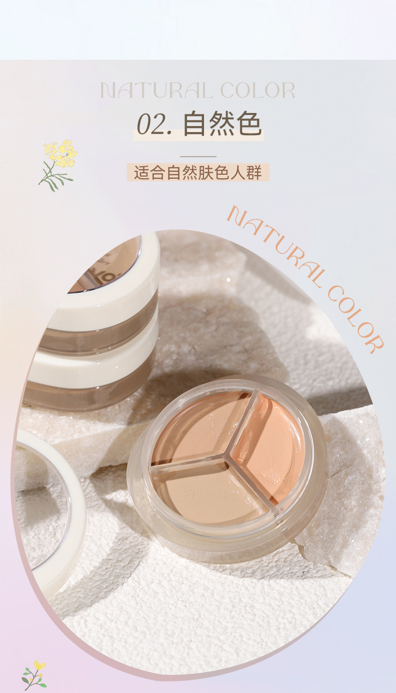novo Pure and Light Three-Color Concealer Hydrates and moisturizes without powder clog, covering acne marks, spots and tear troughs. Concealer palette undefined