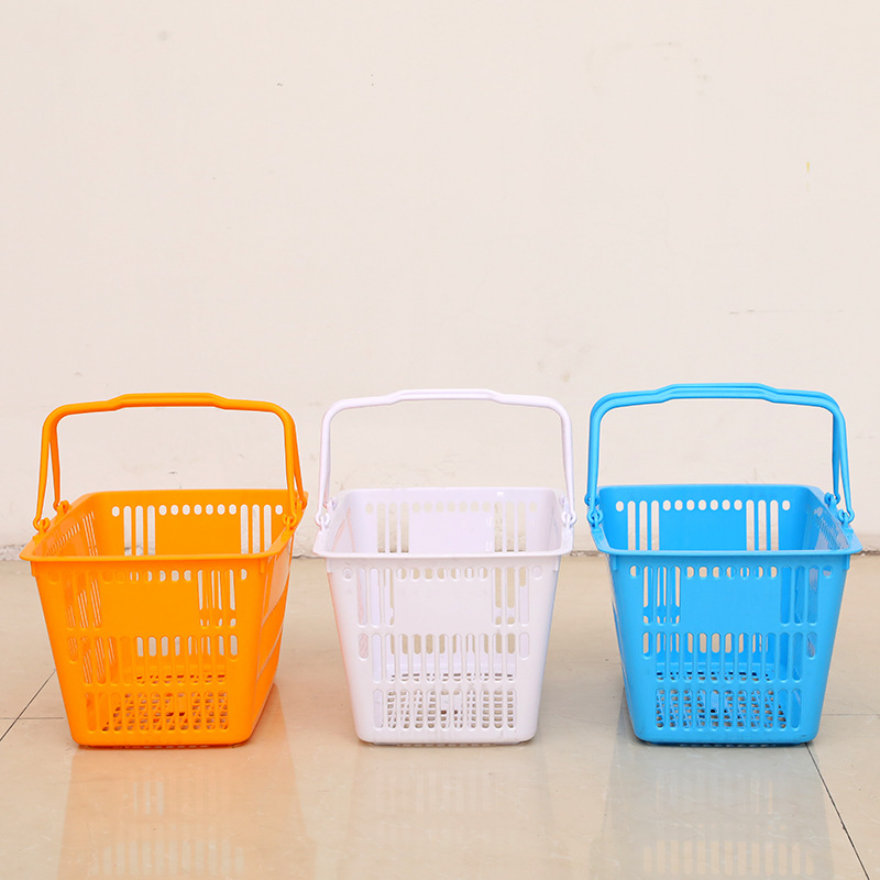 small hollow-out bottom plastic basket boutique clothing store portable orange shopping basket factory direct
