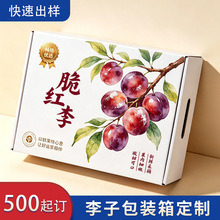 李子包装盒黑布林礼盒印刷脆红李手提礼品箱水果礼盒批发厂家烫金