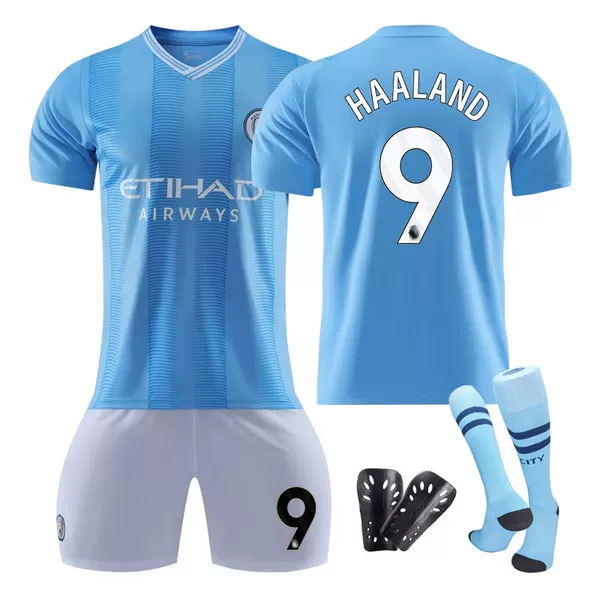 2324 Manchester City Home Football Uniform Haaland Suit Kidsren's Adult Student Team Uniform Men's and Women's Jersey Fans