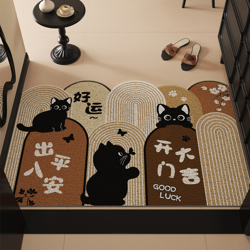 Entrance Door Floor Mat, Outdoor Door Entry Anti-Slip Wire Ring Foot Mat, Outdoor Stain-Resistant Entrance Door Floor Mat