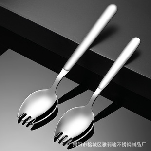 Fork and Spoon Integrated 316 Stainless Steel Fork and Spoon Two-In-One 0.05kg Kidsren's Pasta Fork Salad Spoon Salad Fish Fork