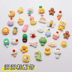 Cartoon Cute Small Animal Food Play Self-Selected Hole Shoes Accessory Shoe Stud Accessory Decorative Shoe Flower Decoration Cross-border Wholesale