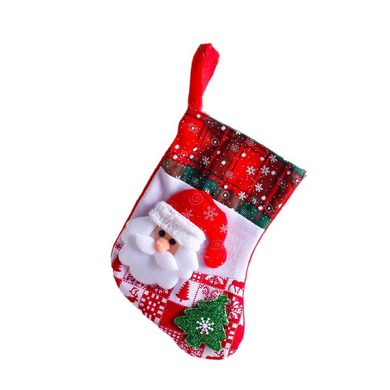 Christmas decorations Christmas stocking tree pendant children's candy bag gift bag bag snowflake socks_voghion.com